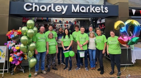 Chorley Market traders go green for 30 years of Derian House1@2x