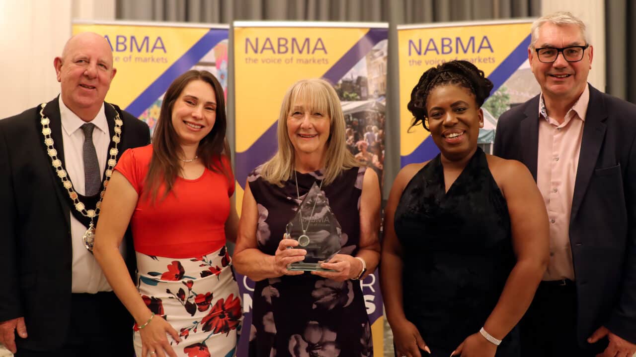 L-R: Councillor David Hopkins, President of NABMA; Michelle Sowden, Deborah Carpenter and Lorice Blake of the London Borough of Camden; and Mark Parry from ZAPP, the award sponsors.